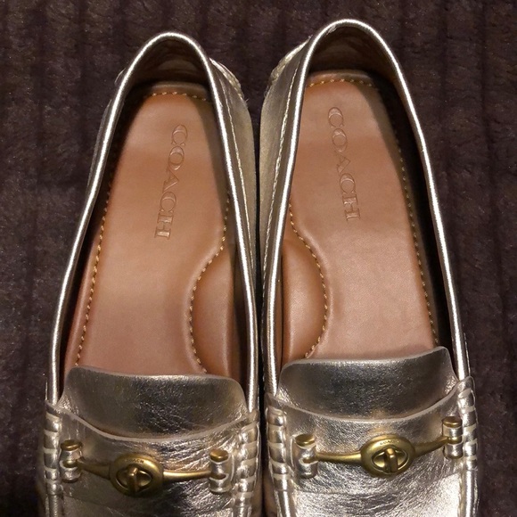 NEW Coach Loafers Sz 10 Champagne Gold - Picture 5 of 7